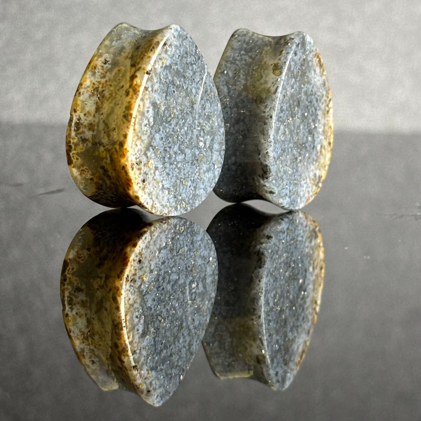 1" / 25mm Marcsite in Agate teardrops