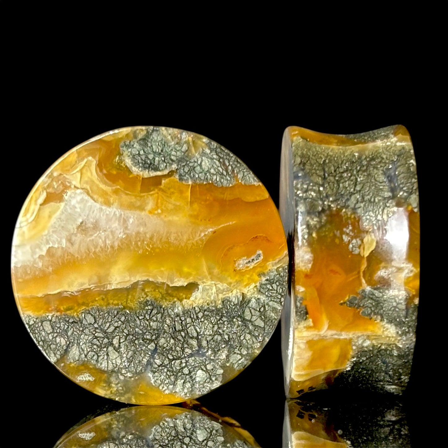 1 1/8” (28mm) marcasite in agate