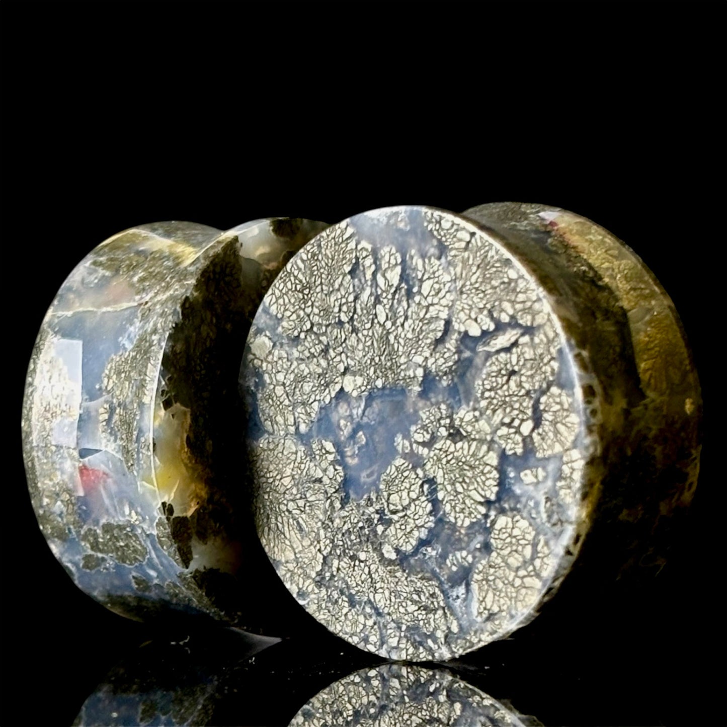 1 1/8” (28mm) marcasite in agate