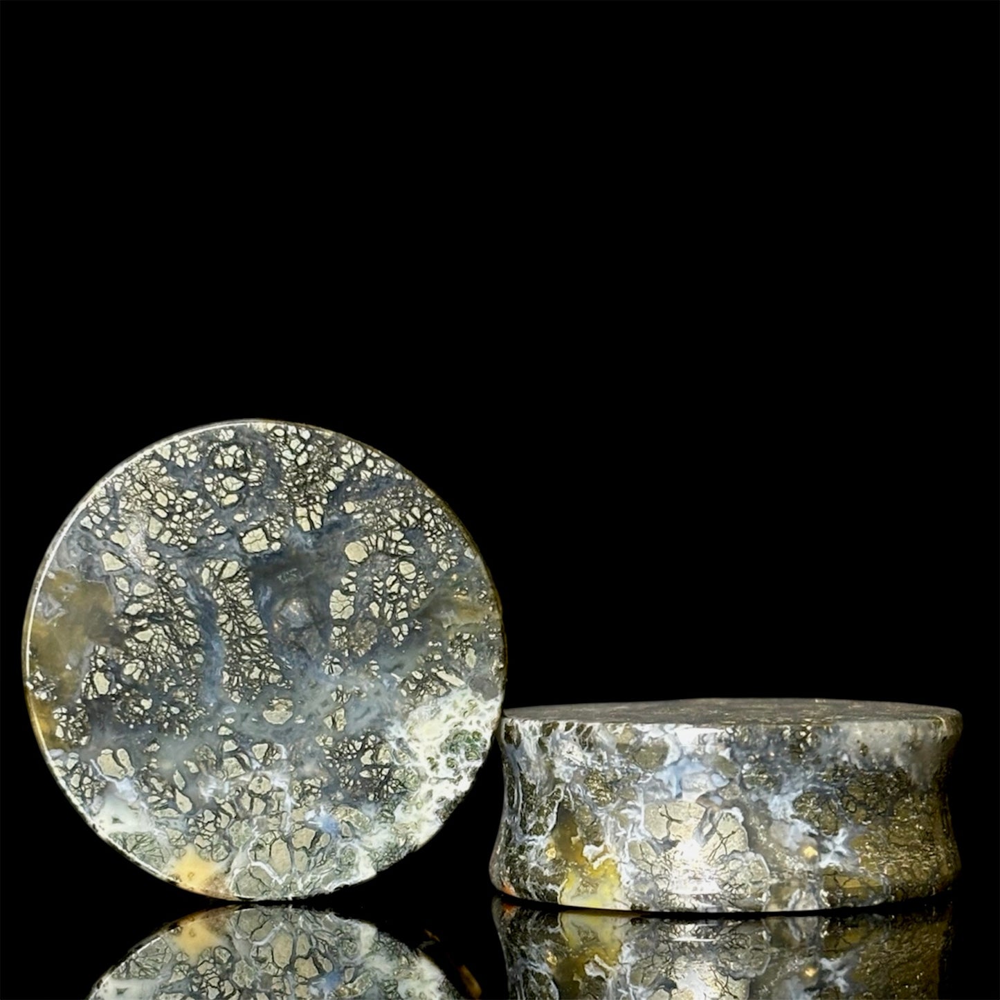 1.18" (30mm) marcasite in agate