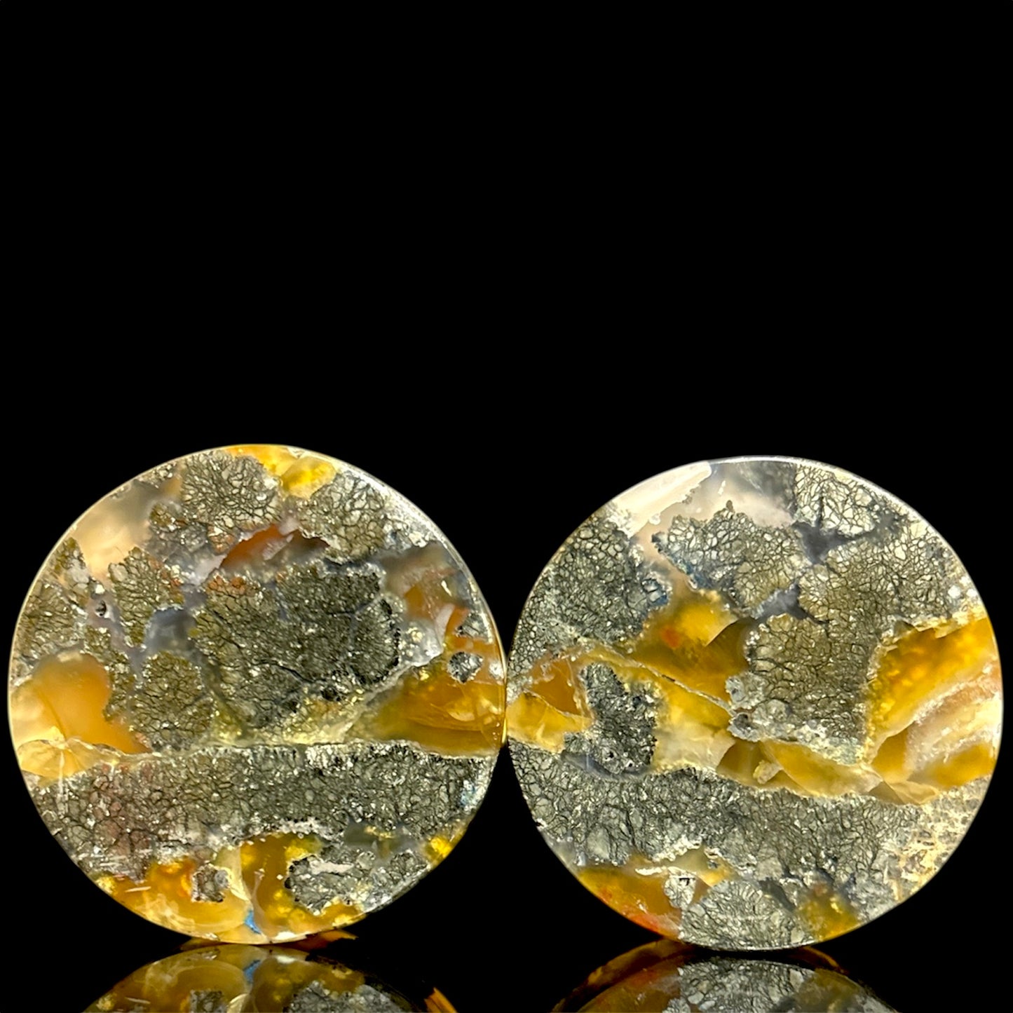 1 3/8" / 35mm Marcasite In Agate