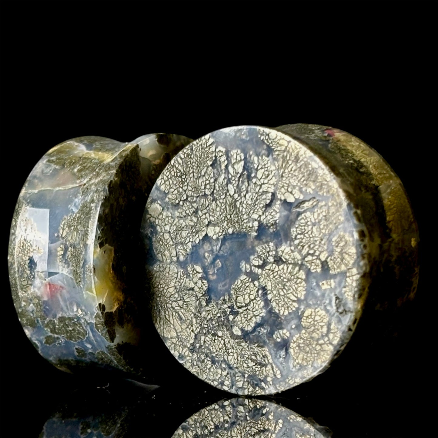 1 1/8” (28mm) marcasite in agate