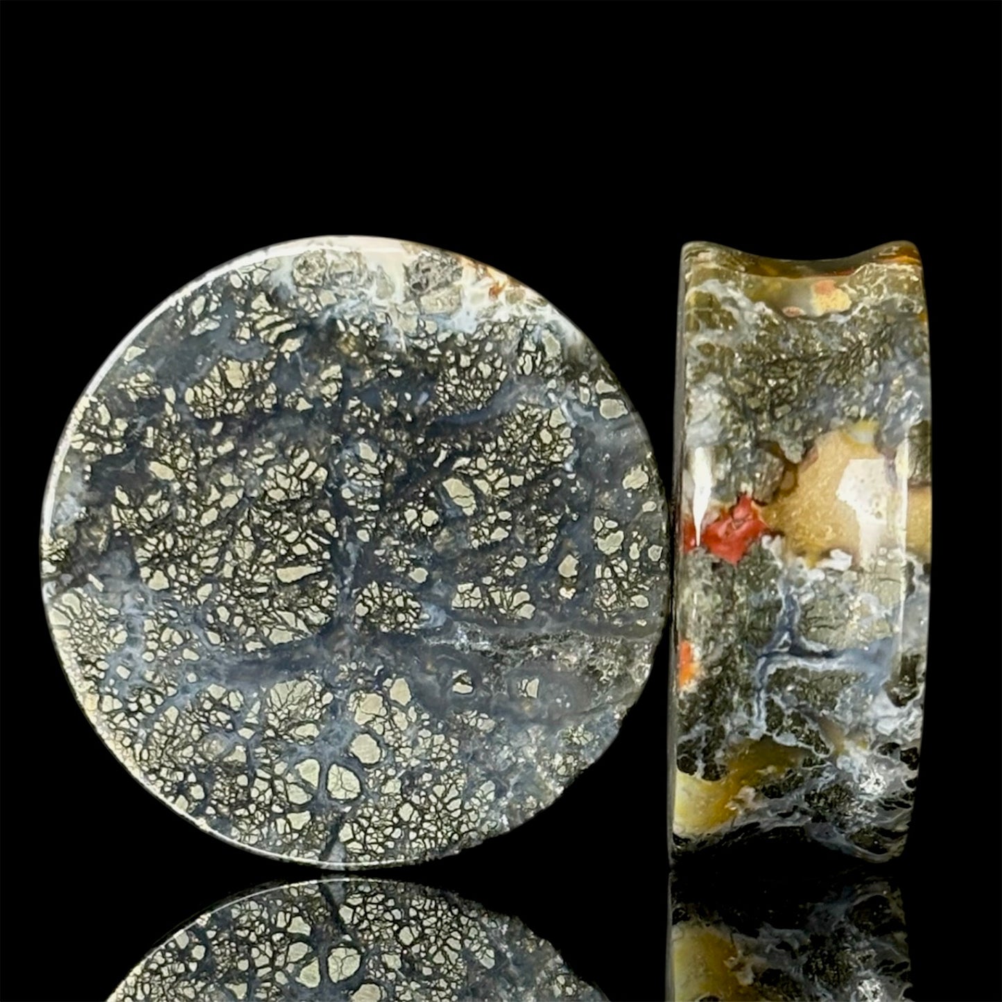 1.18" (30mm) marcasite in agate