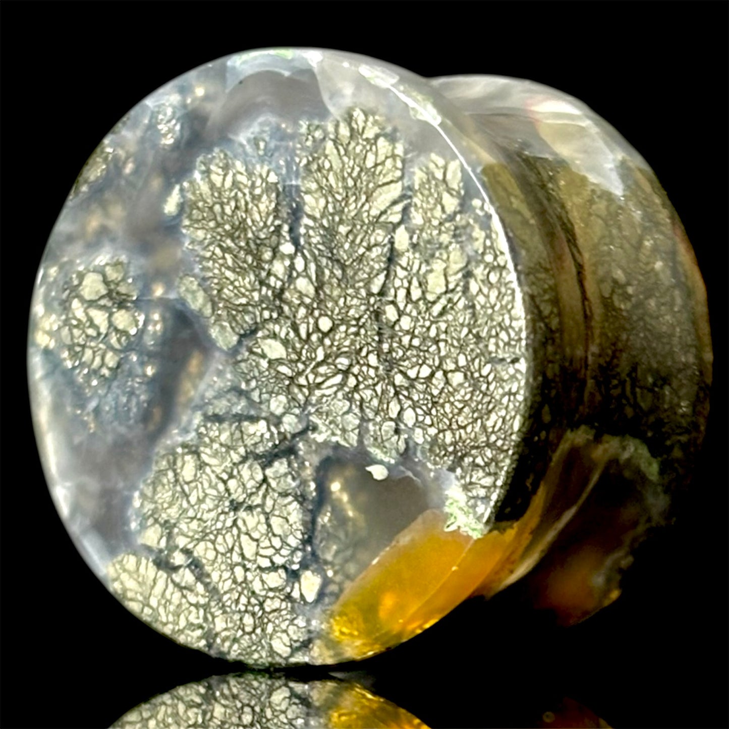 3/4” / 19mm Marcasite In Brown Agate