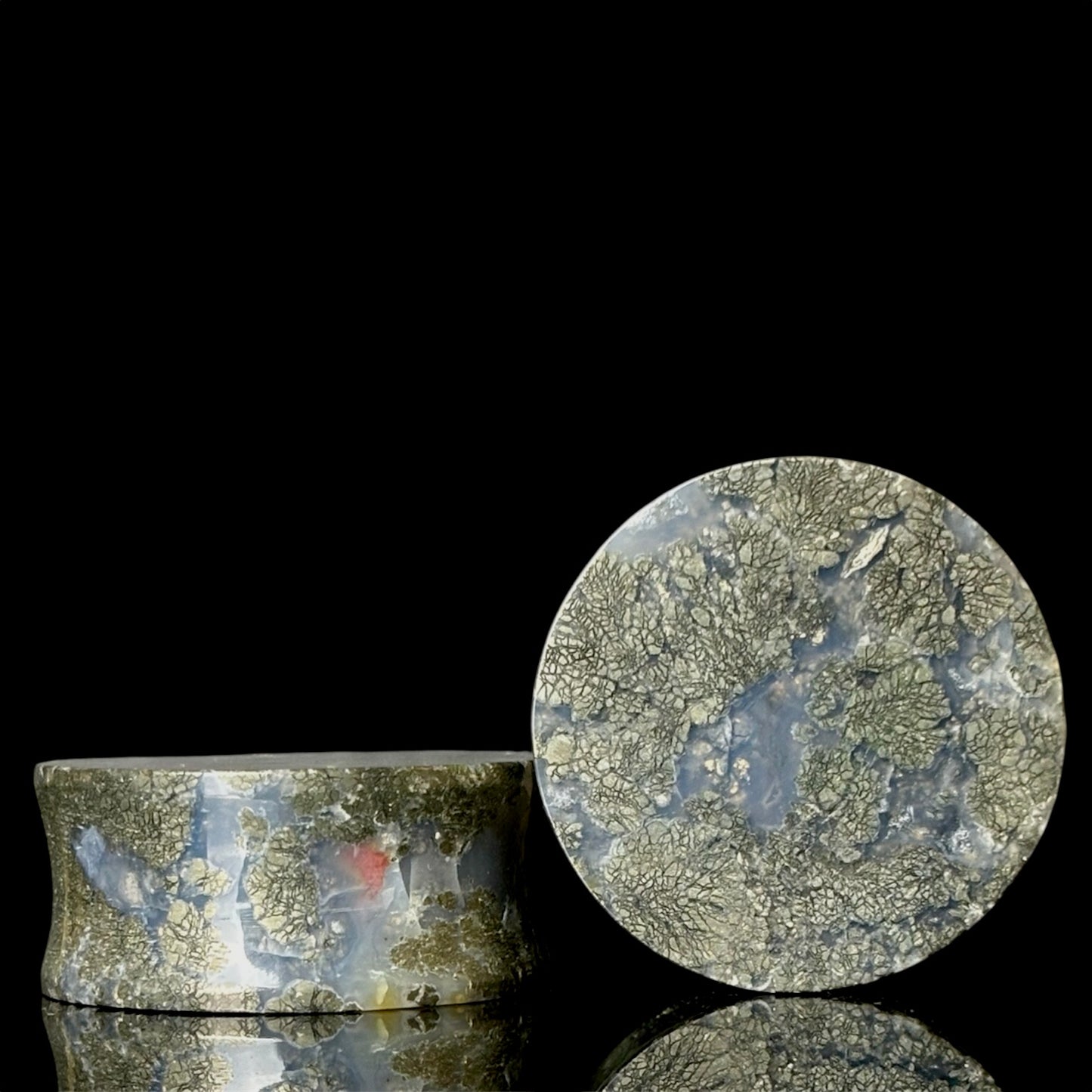 1 1/8” (28mm) marcasite in agate
