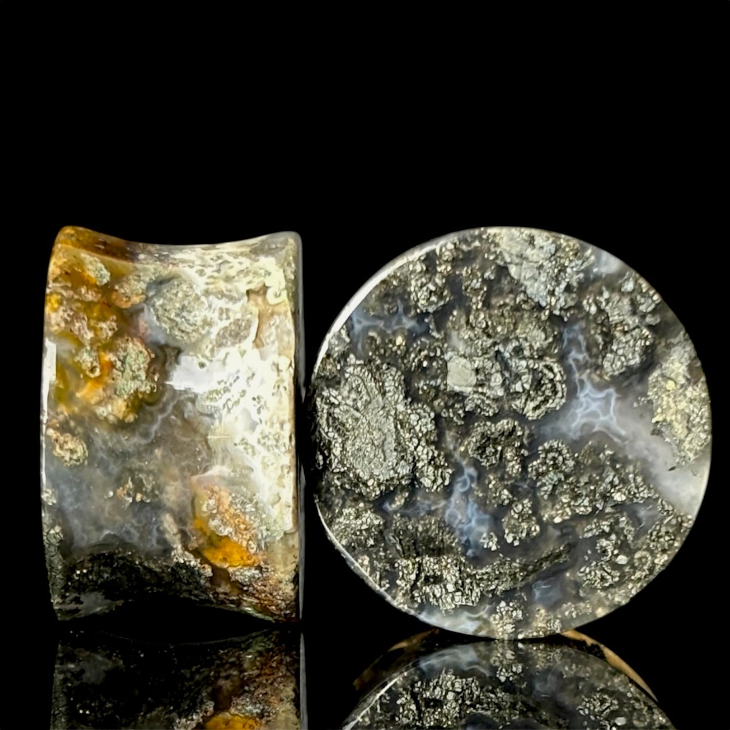 3/4" / 19mm Marcasite In Agate