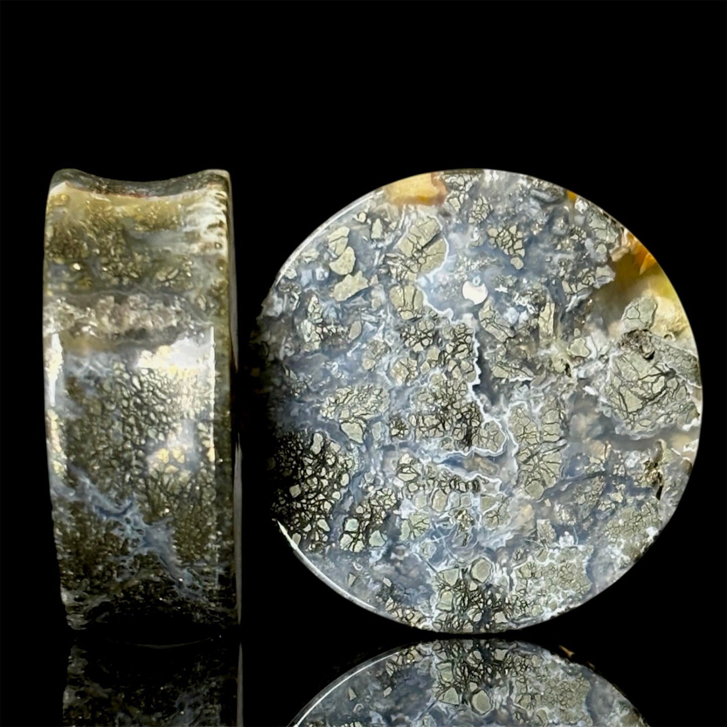 1.18" (30mm) marcasite in agate
