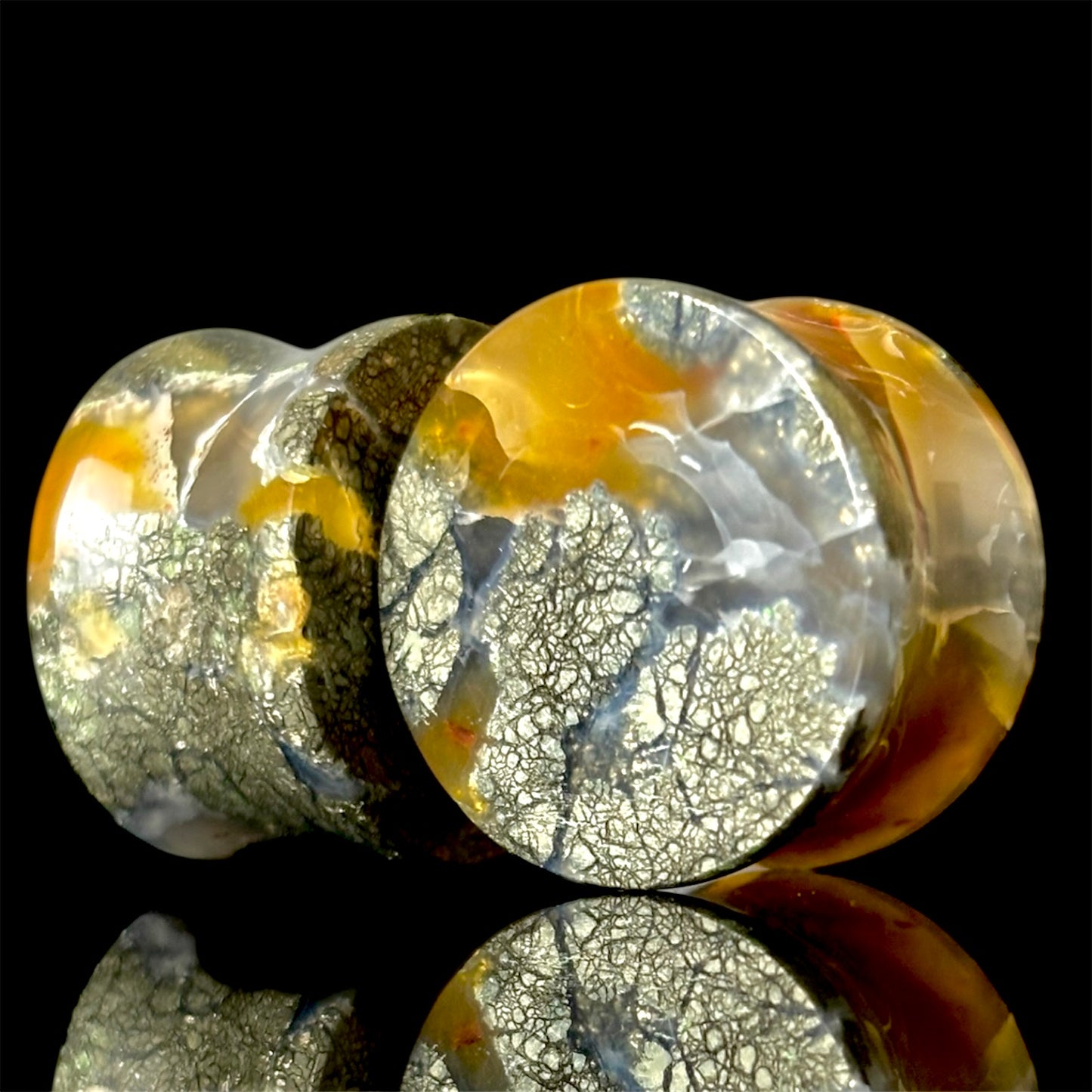 3/4” / 19mm Marcasite In Brown Agate