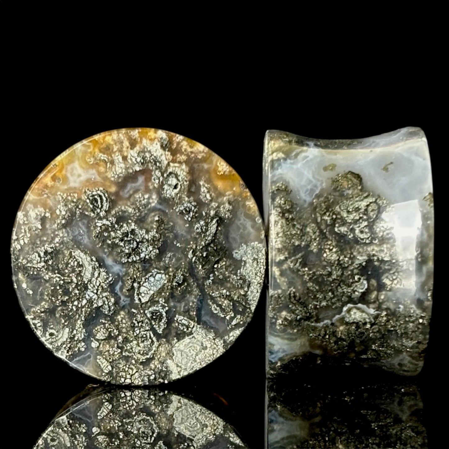 3/4" / 19mm Marcasite In Agate