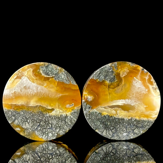 1 1/8” (28mm) marcasite in agate