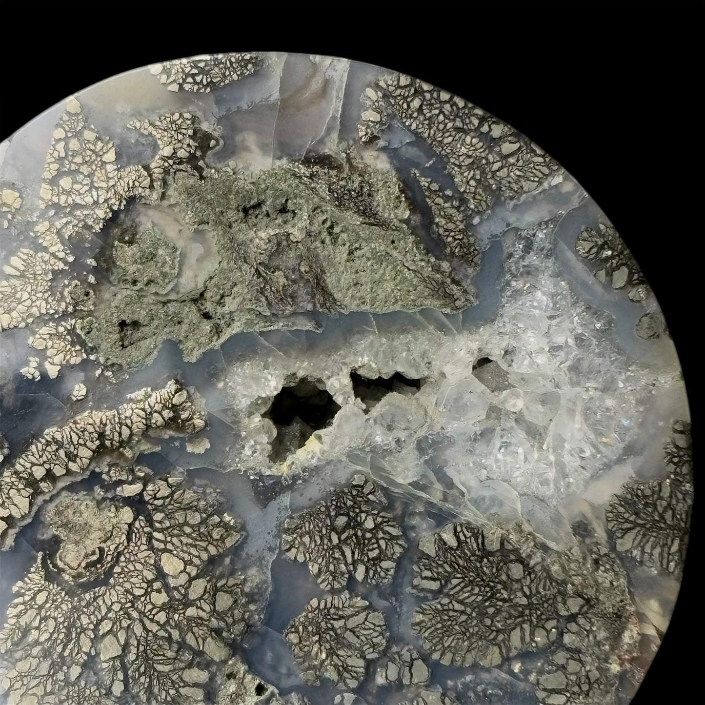 1 1/2” / 38mm Marcasite In Agate with geode