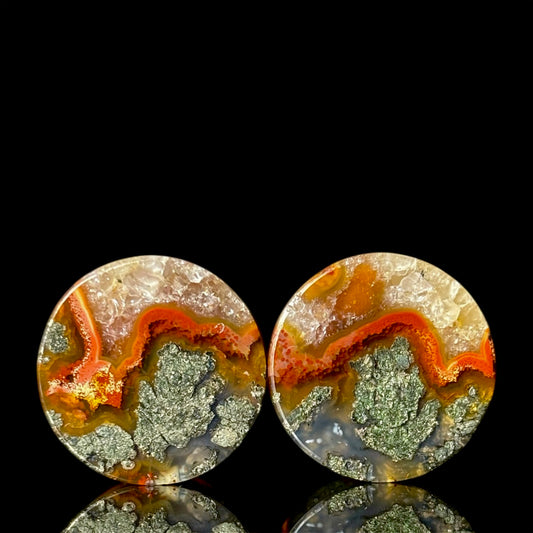 5/8” / 16mm Red Marcasite In Agate