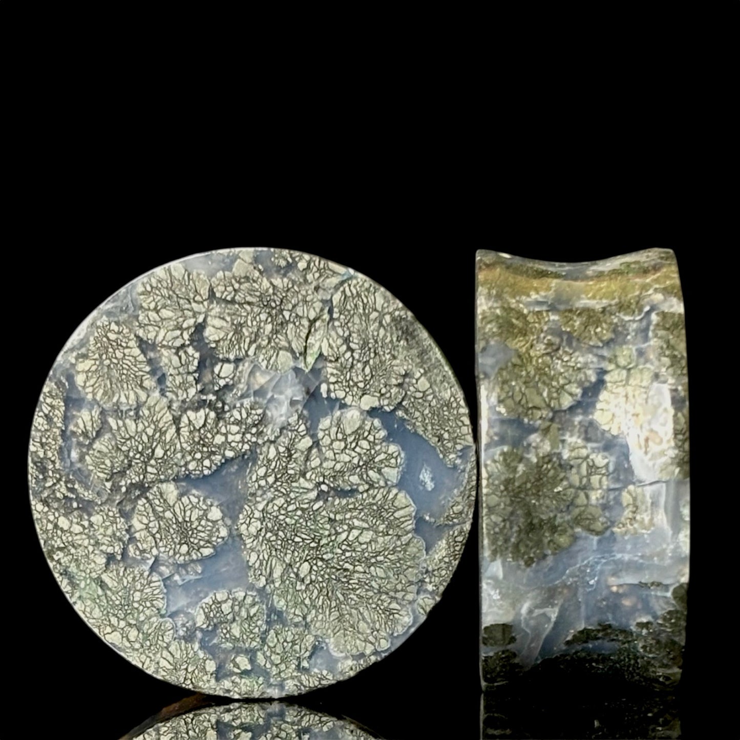 1 1/8” (28mm) marcasite in agate