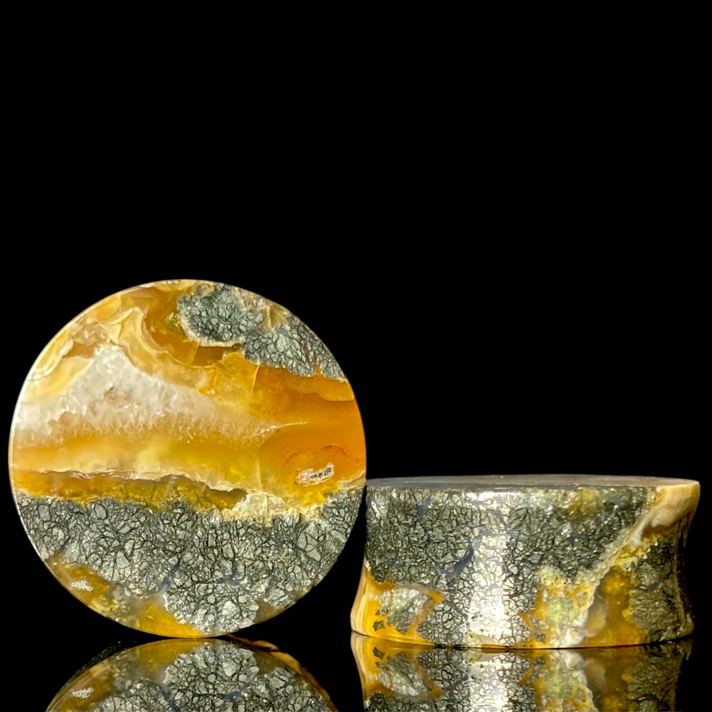 1 1/8” (28mm) marcasite in agate