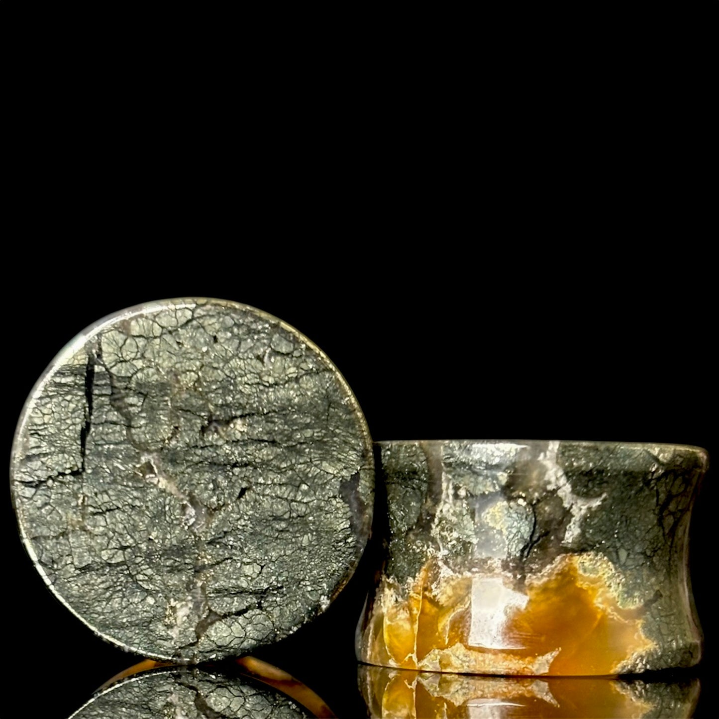 3/4" / 19mm Marcasite In Agate