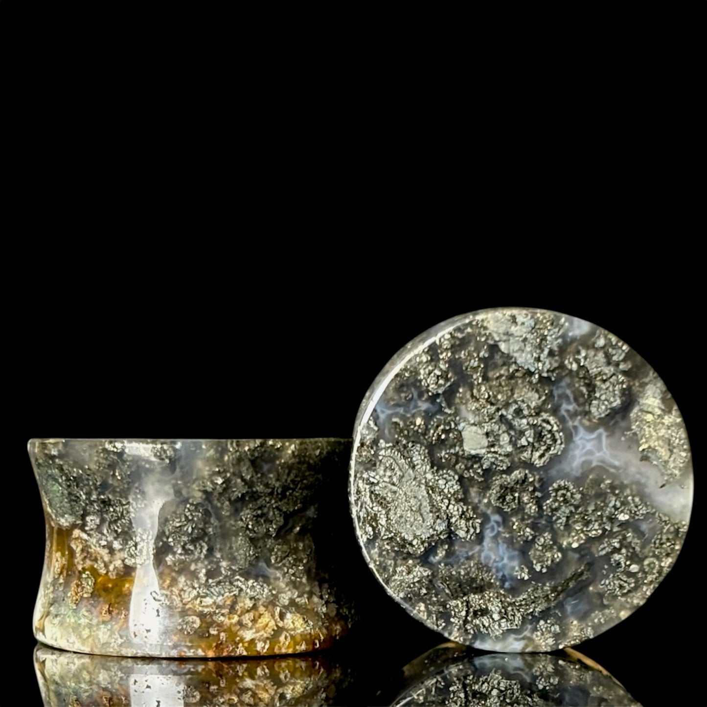 3/4" / 19mm Marcasite In Agate