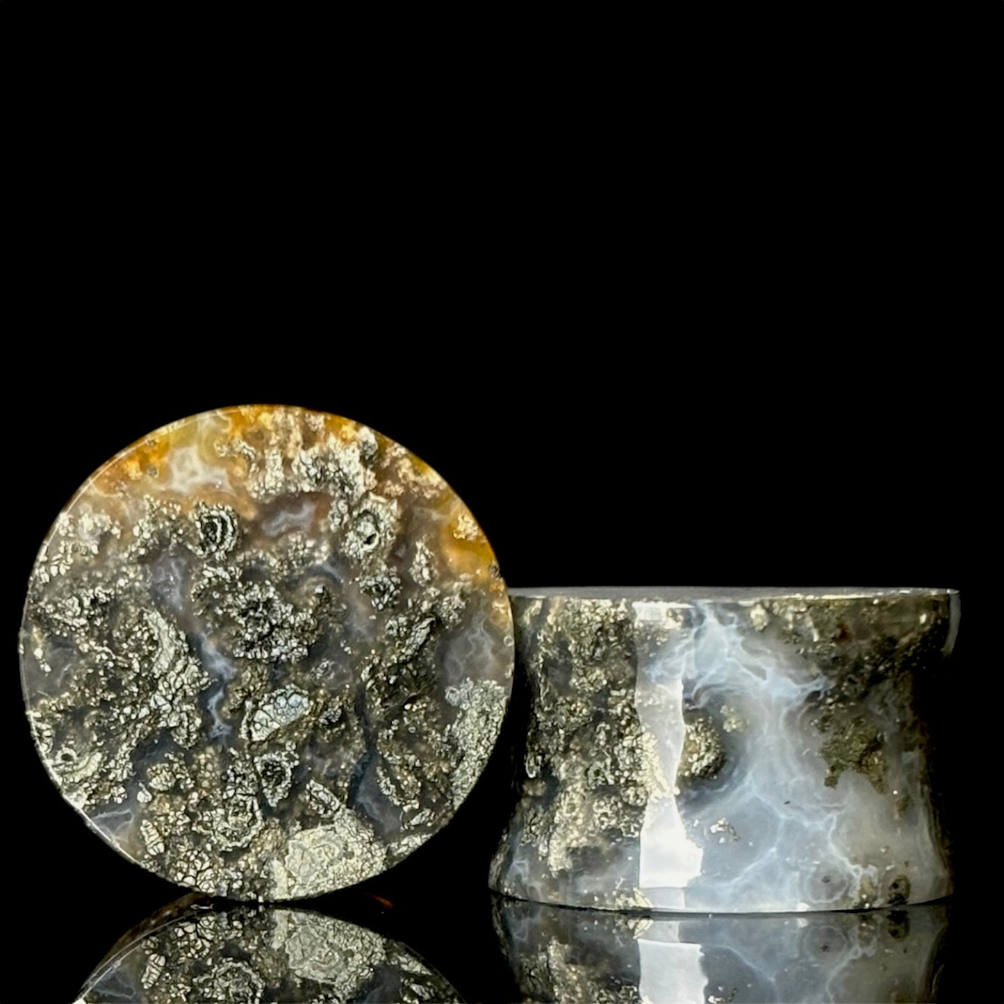 3/4" / 19mm Marcasite In Agate