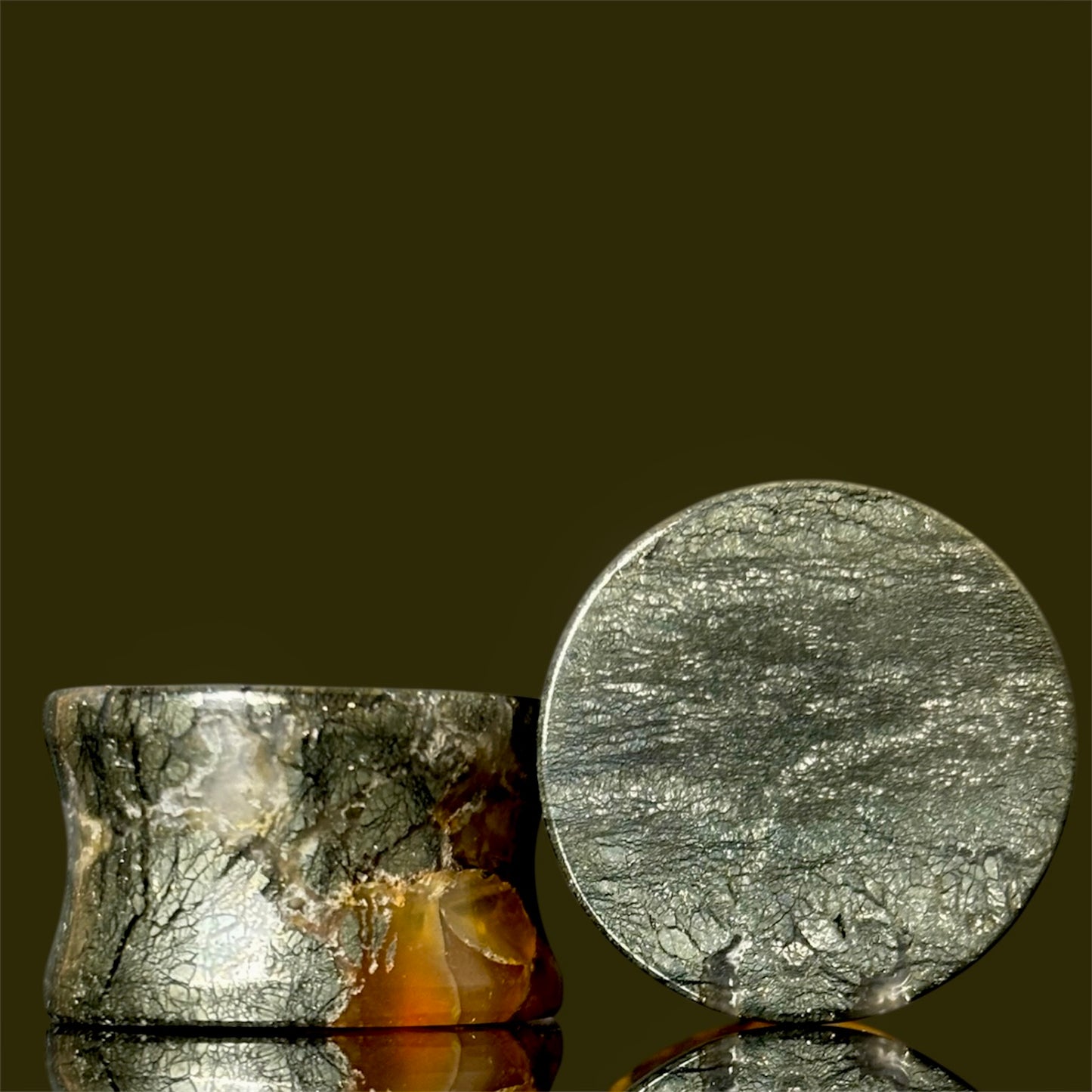 3/4" / 19mm Marcasite In Agate