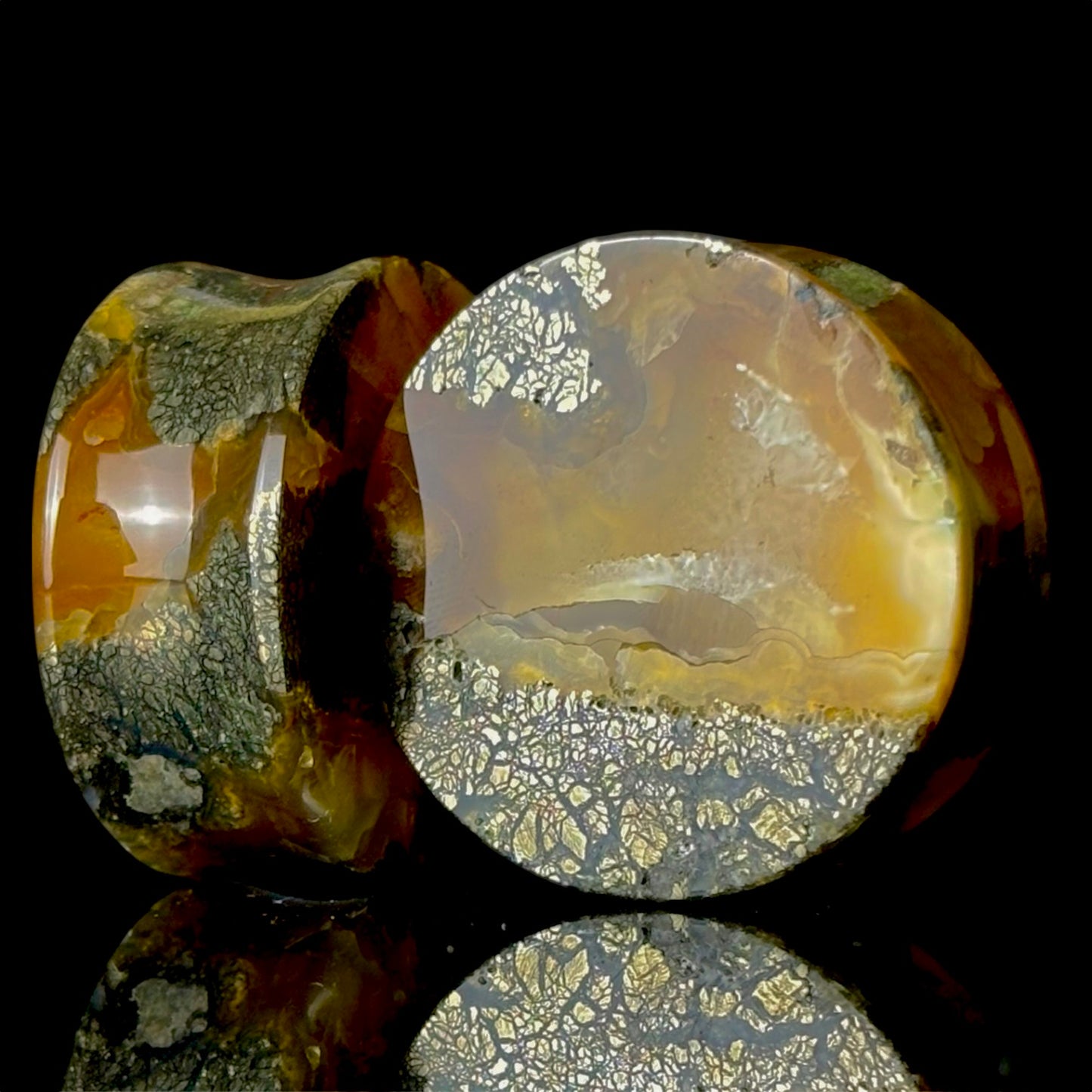 1 1/8” (28mm) marcasite in agate