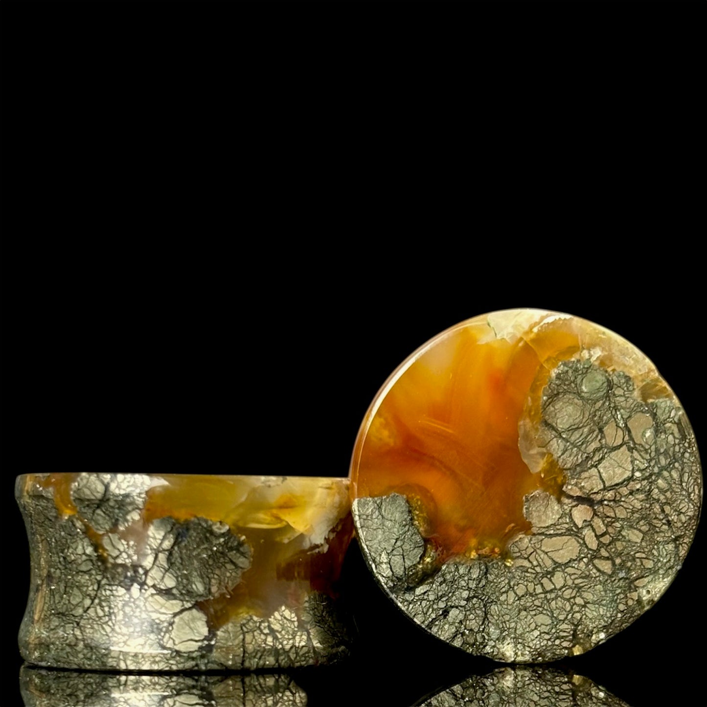 7/8” / 22mm Marcasite in Brown Agate