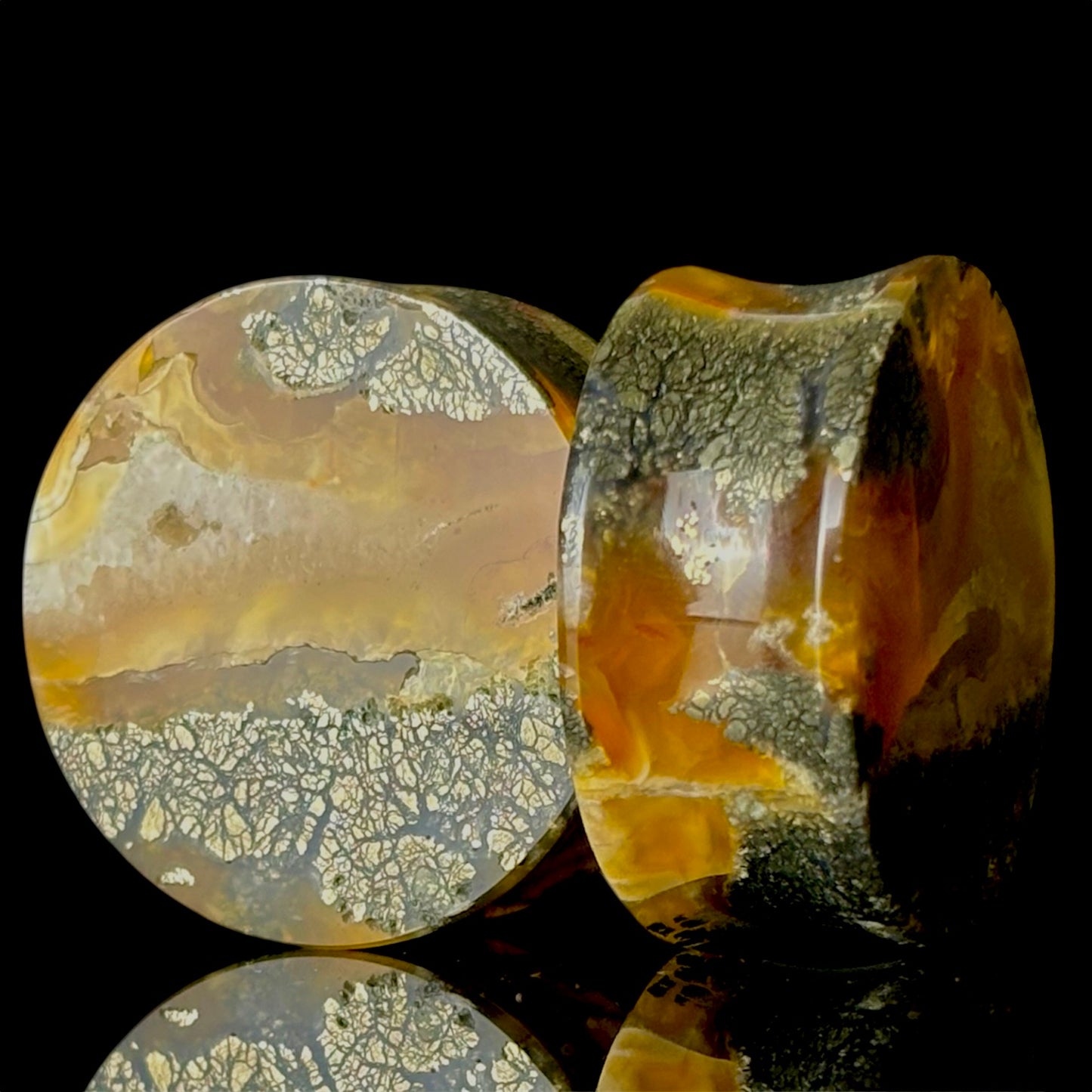 1 1/8” (28mm) marcasite in agate