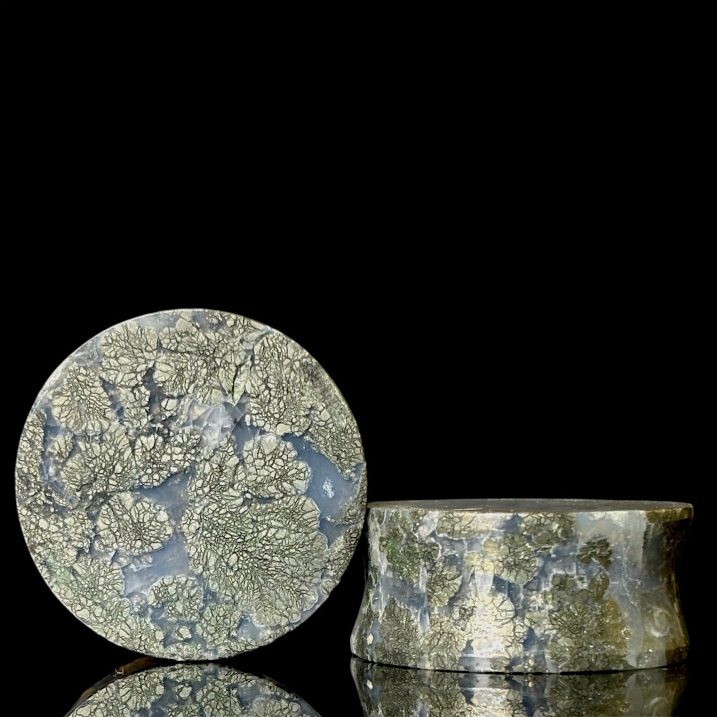 1 1/8” (28mm) marcasite in agate