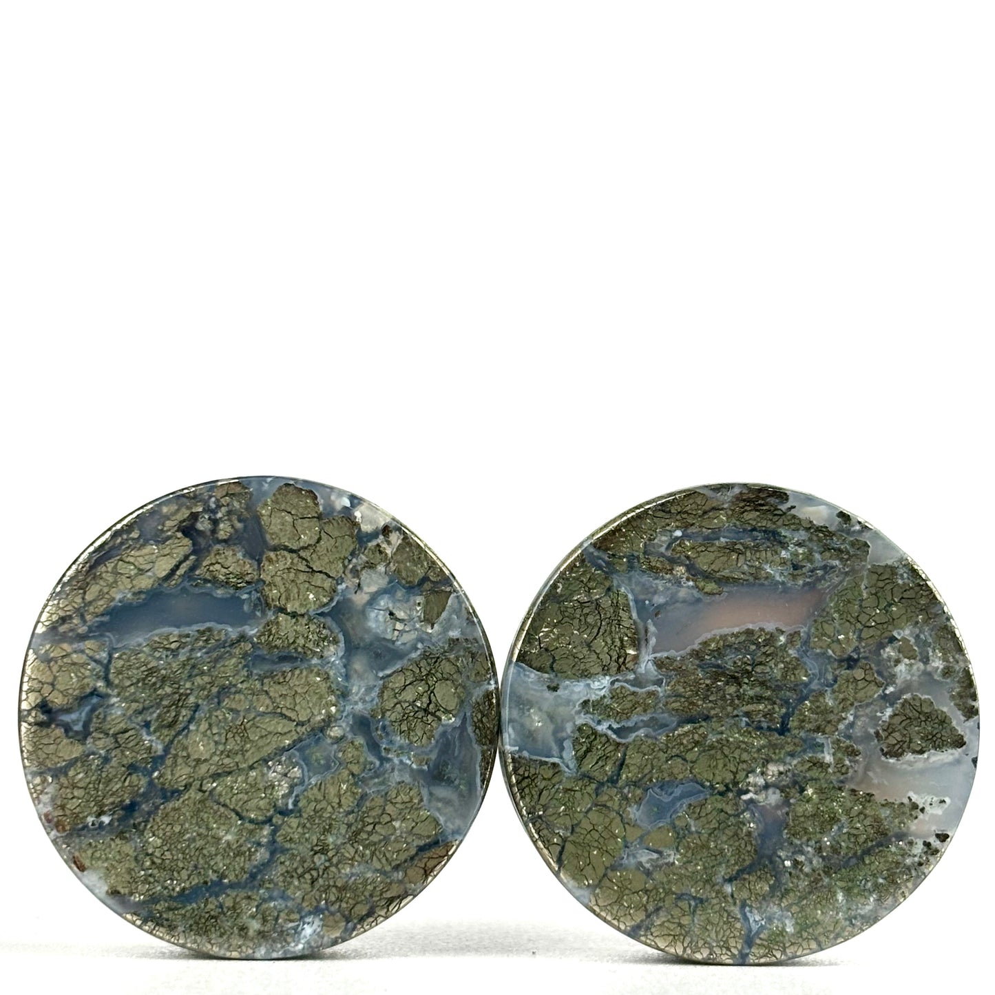 Marcasite in Agate 1 1/4" (32mm)