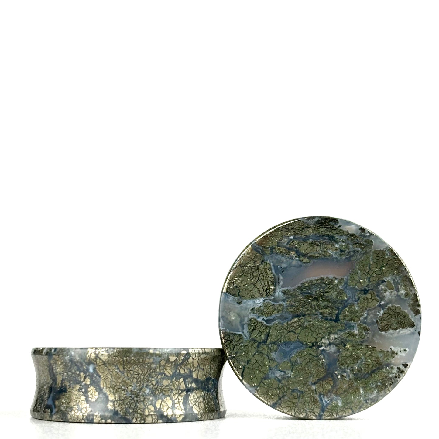 Marcasite in Agate 1 1/4" (32mm)