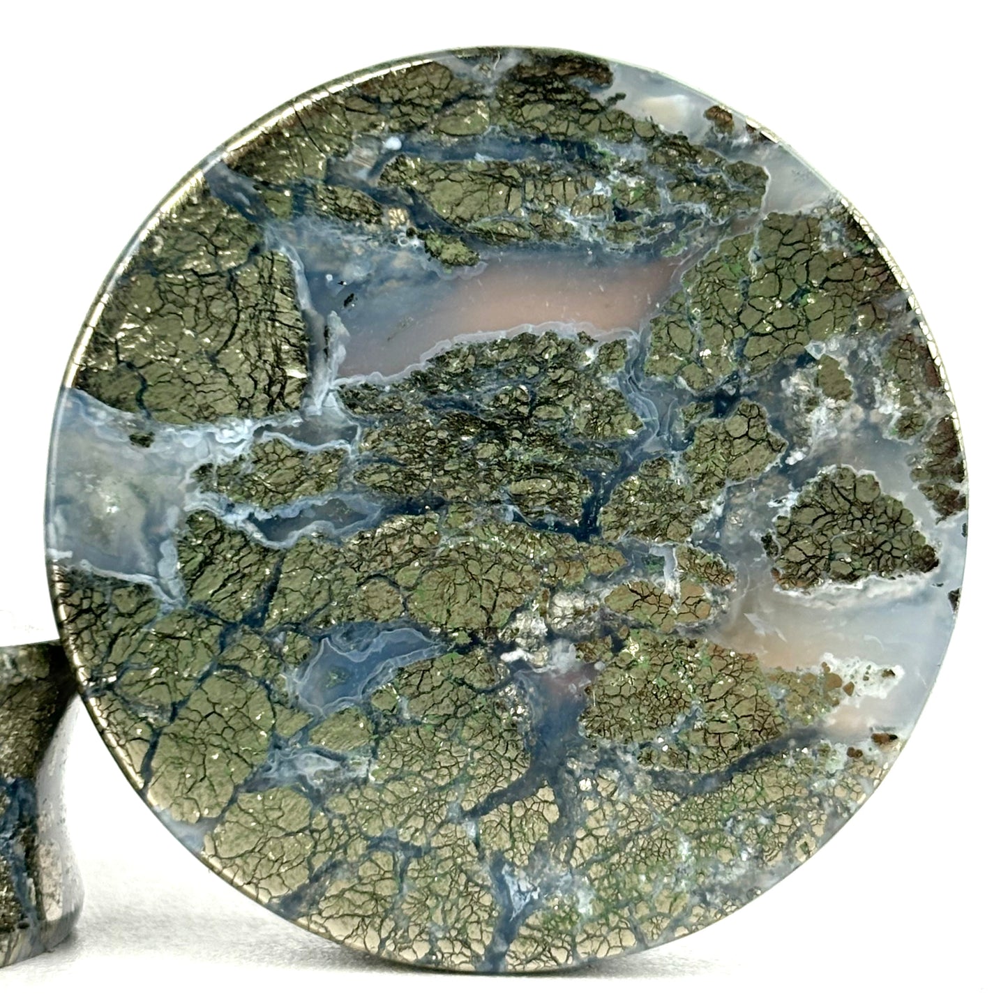 Marcasite in Agate 1 1/4" (32mm)