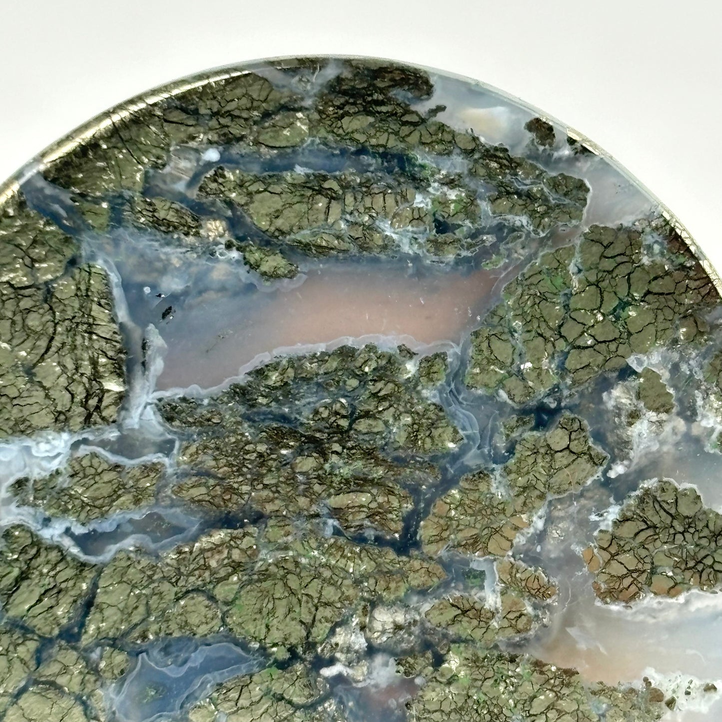 Marcasite in Agate 1 1/4" (32mm)