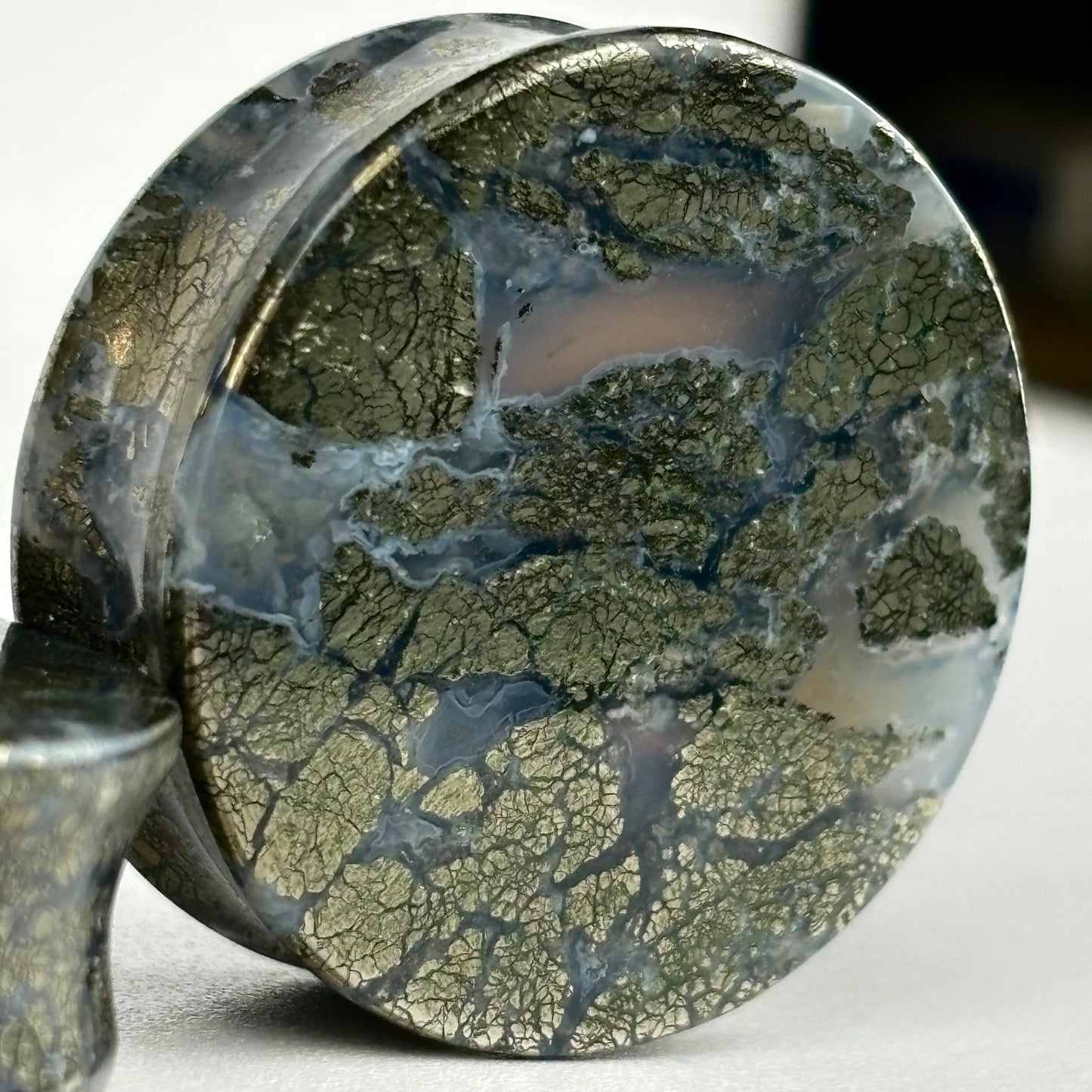Marcasite in Agate 1 1/4" (32mm)