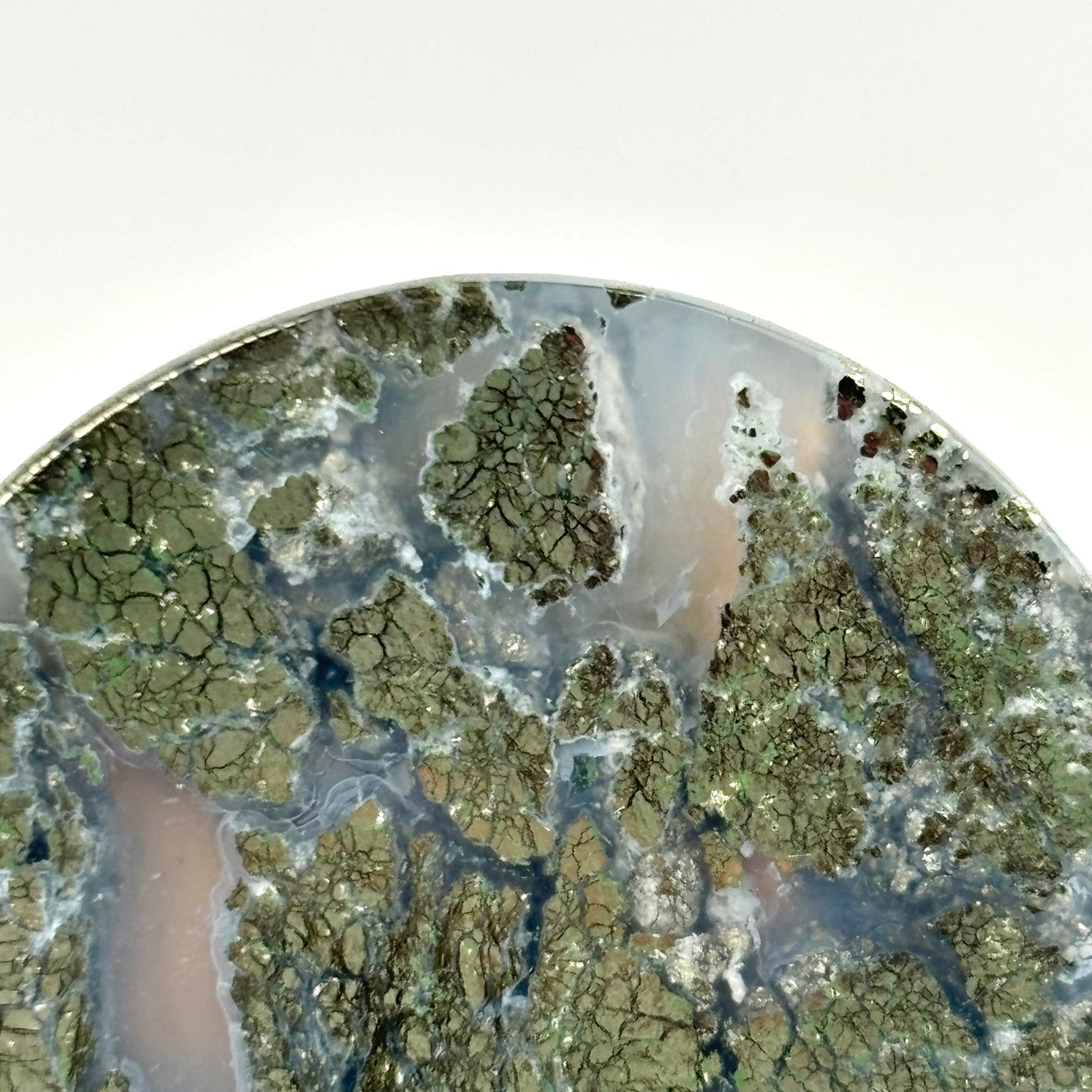 Marcasite in Agate 1 1/4" (32mm)