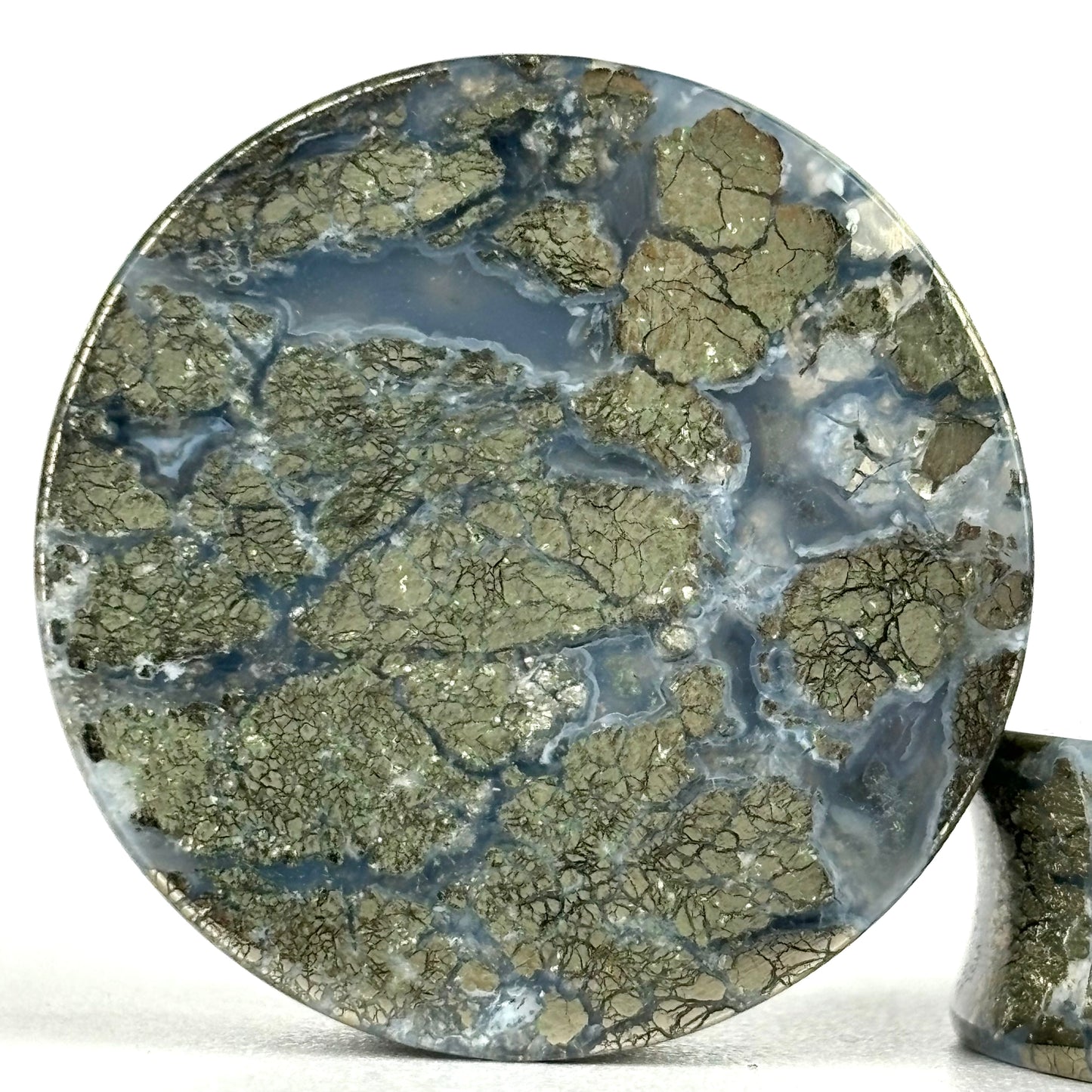 Marcasite in Agate 1 1/4" (32mm)