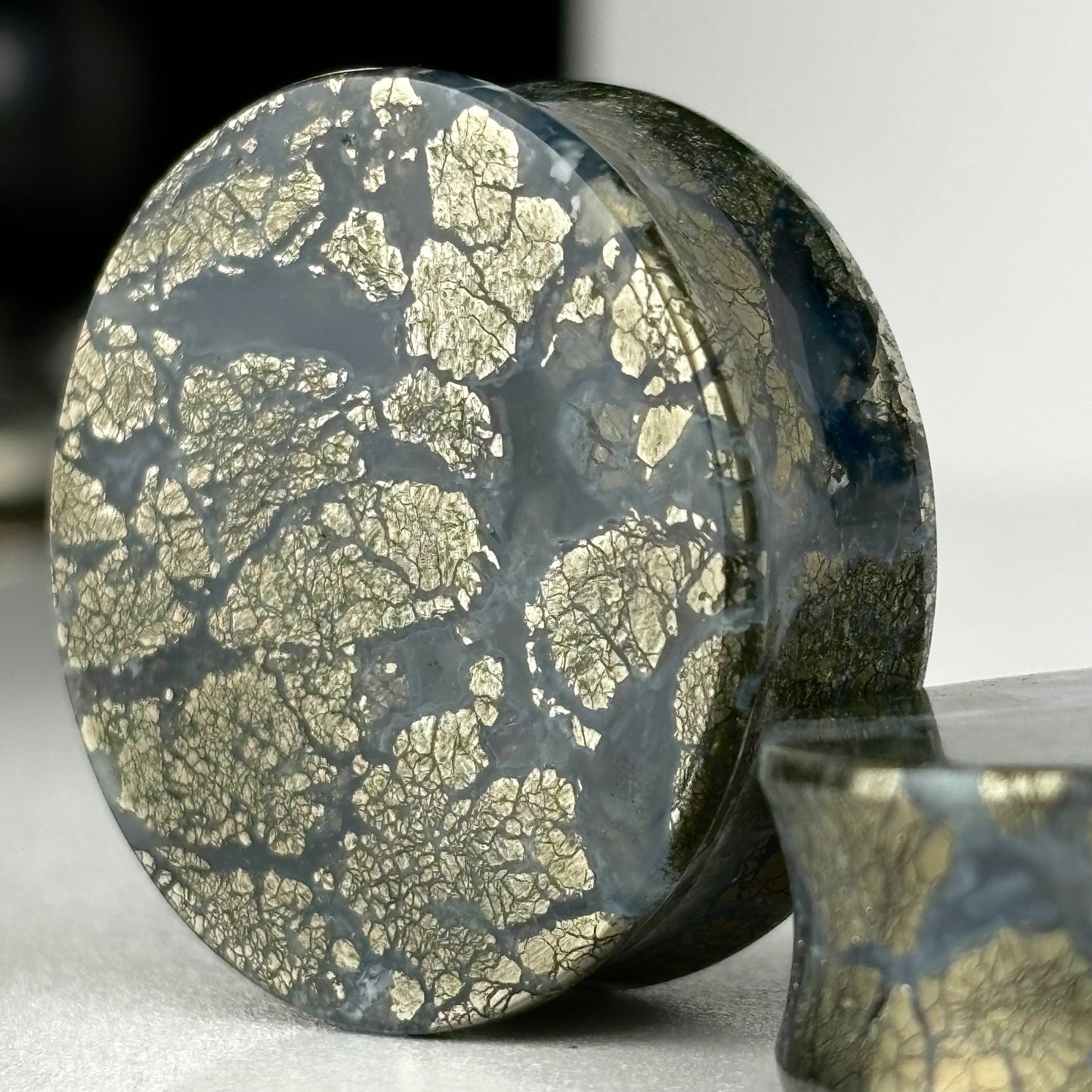Marcasite in Agate 1 1/4" (32mm)