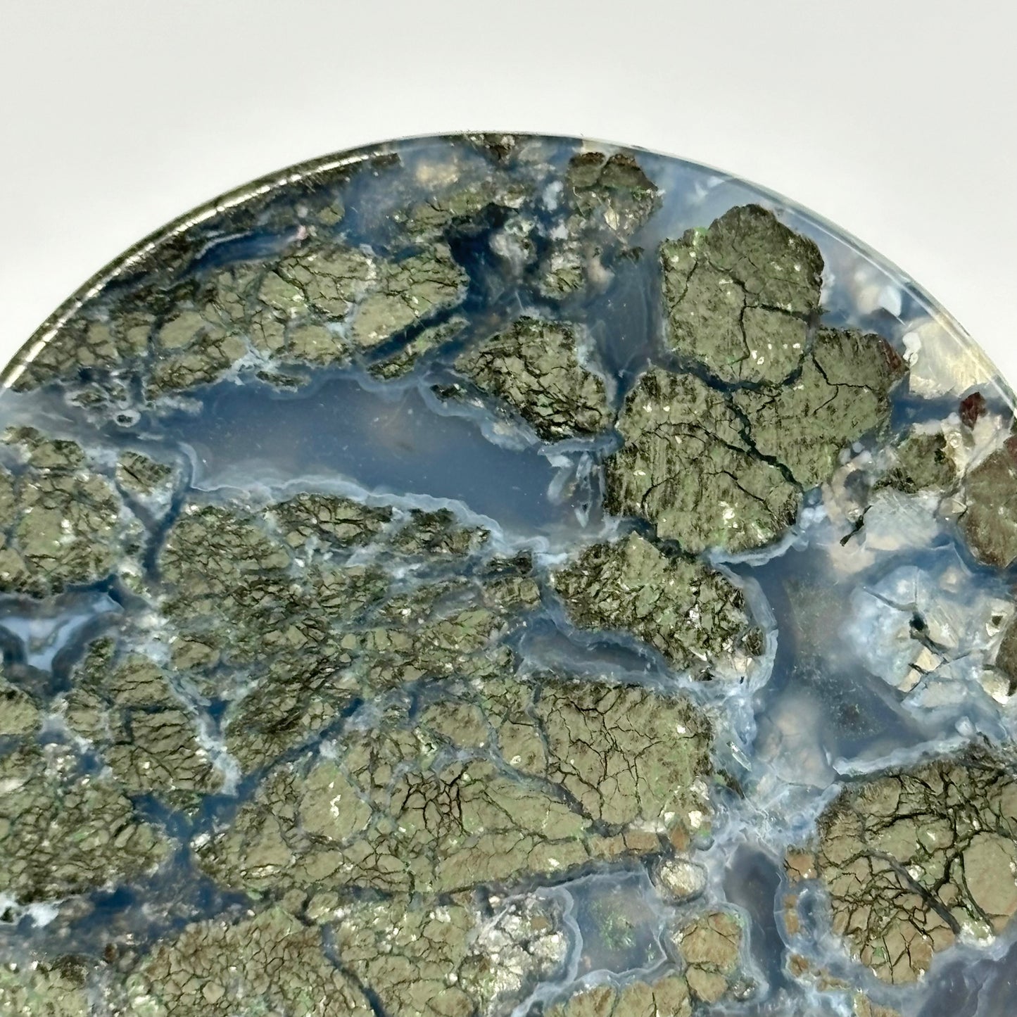 Marcasite in Agate 1 1/4" (32mm)