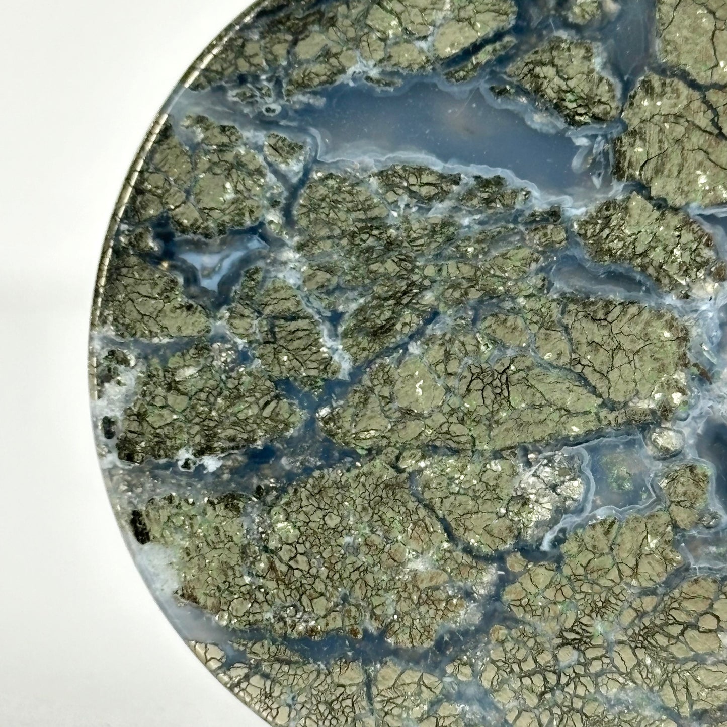 Marcasite in Agate 1 1/4" (32mm)