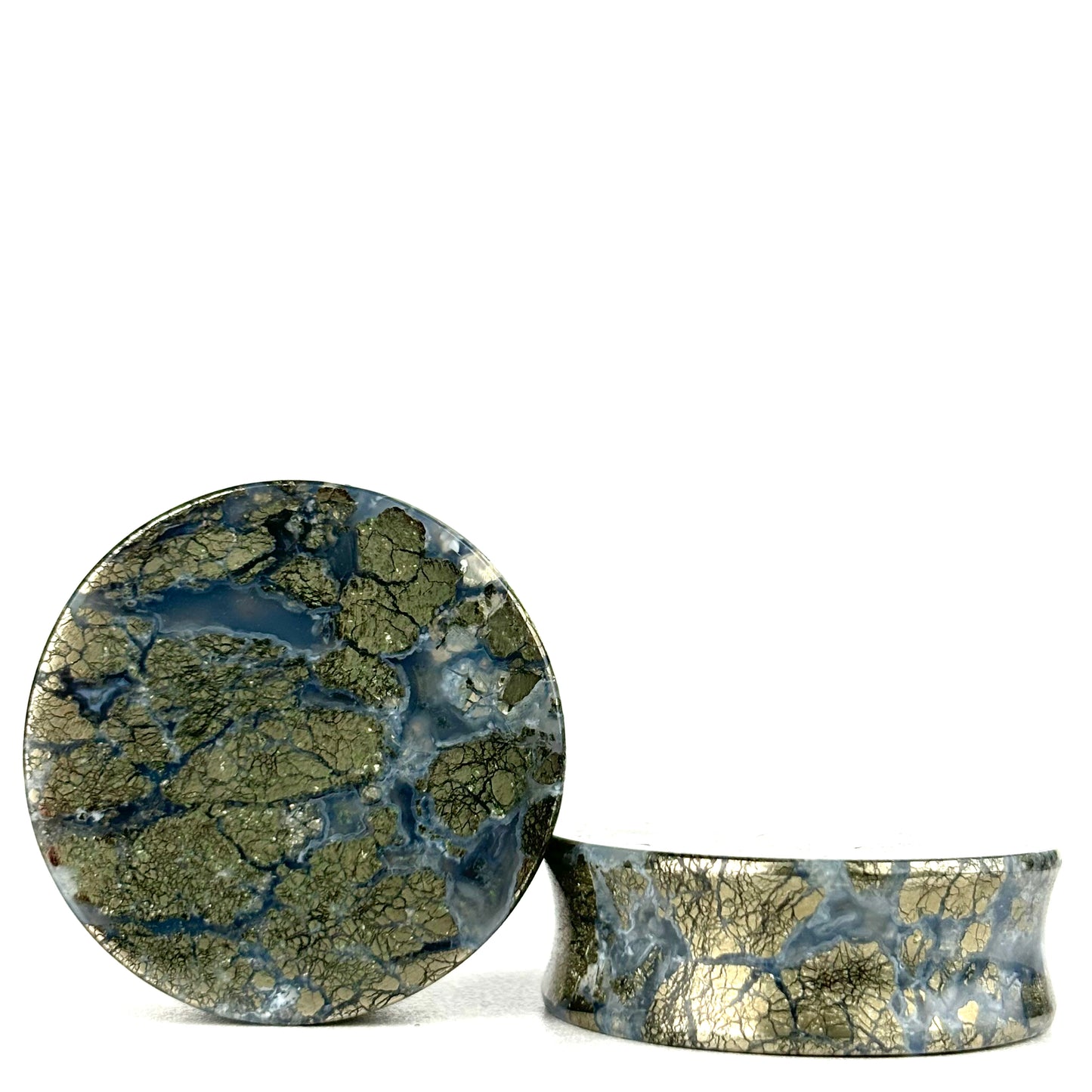 Marcasite in Agate 1 1/4" (32mm)