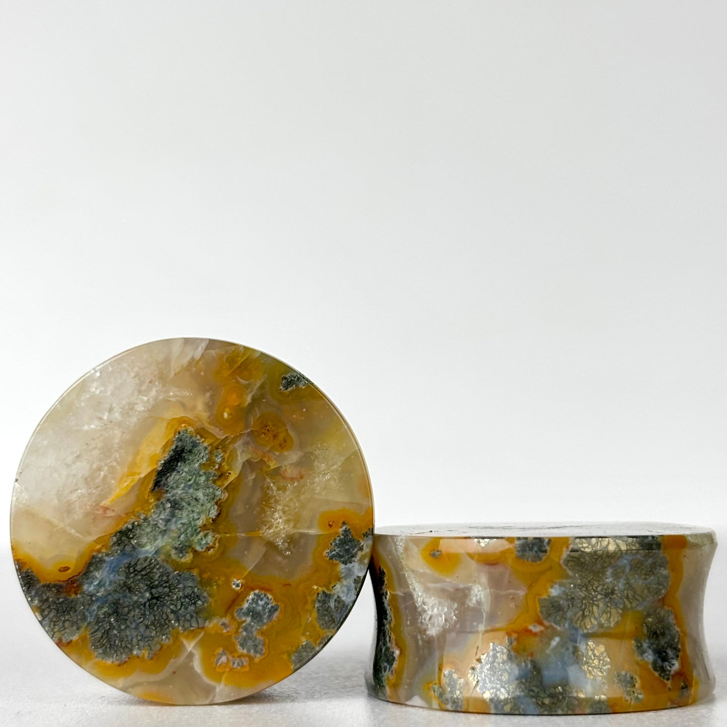 marcasite in agate 7/8"  /  22mm