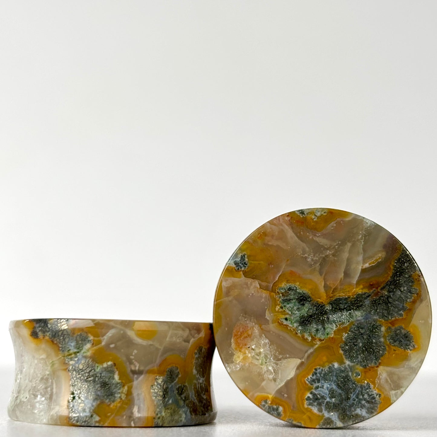 marcasite in agate 7/8"  /  22mm