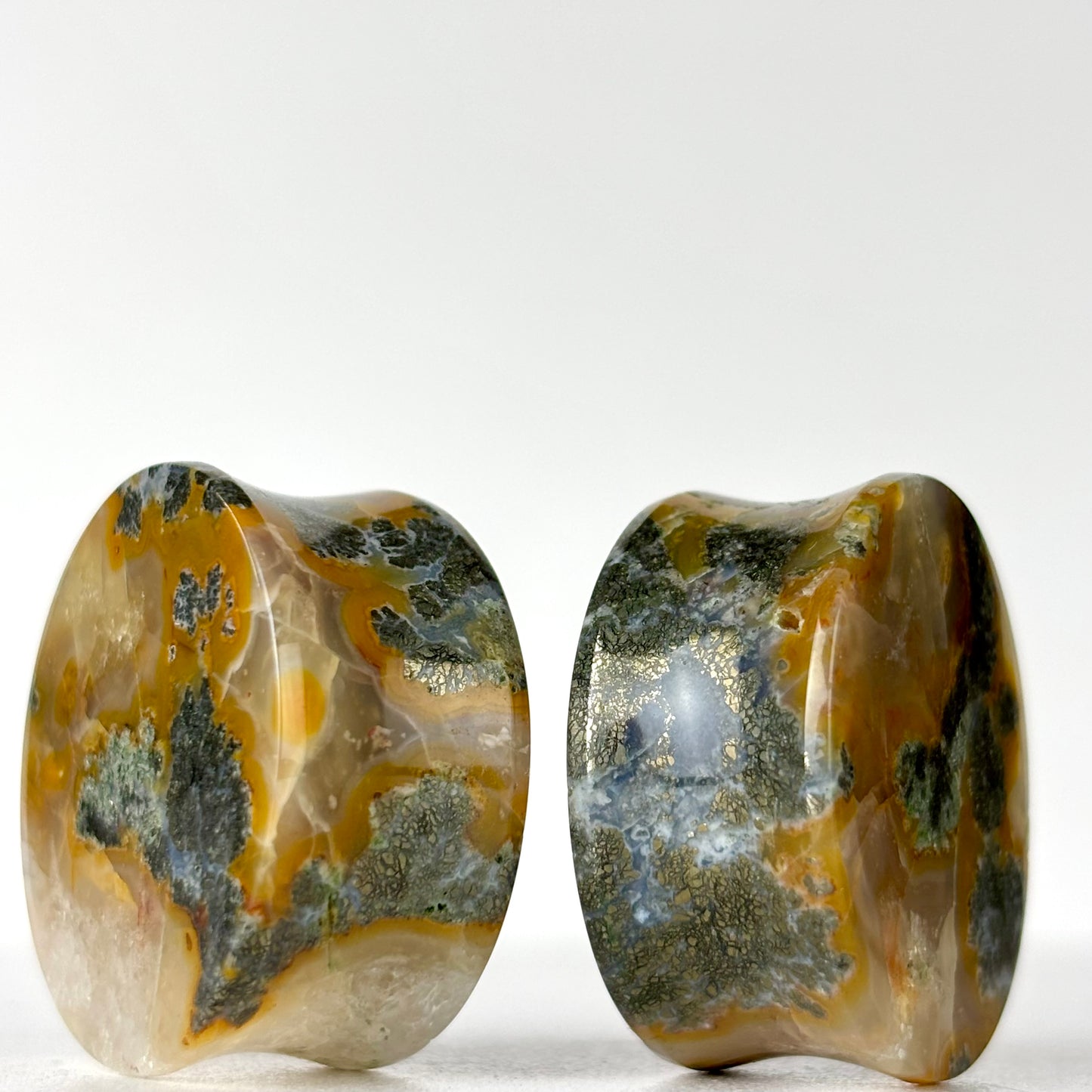 marcasite in agate 7/8"  /  22mm