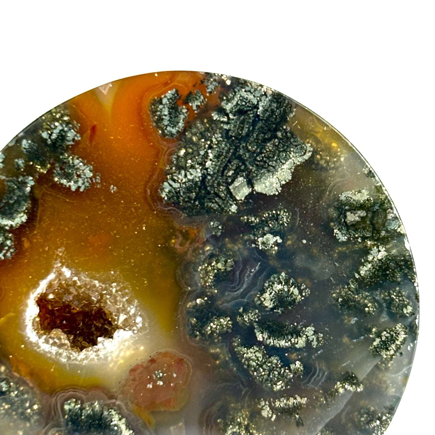marcasite in agate 1 1/4" (32mm)
