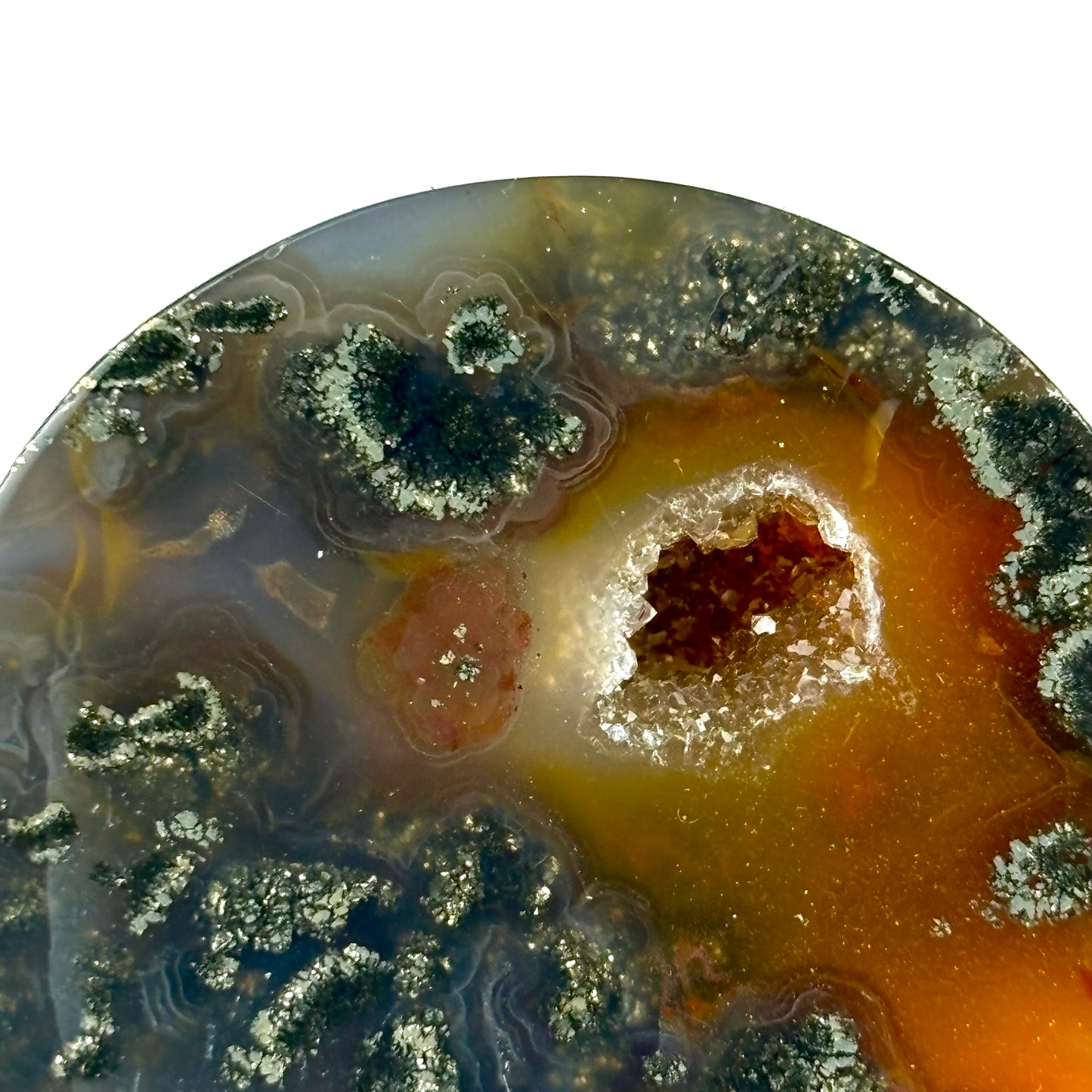 marcasite in agate 1 1/4" (32mm)