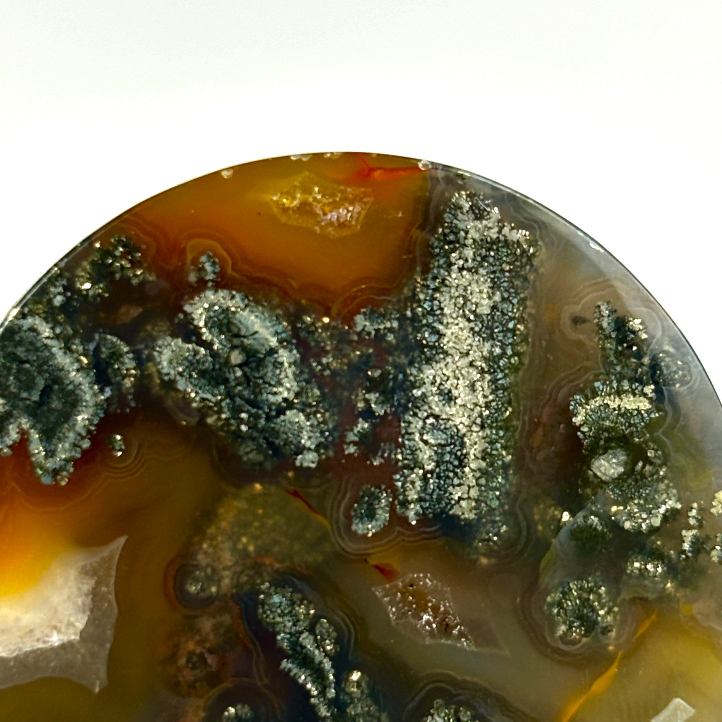 marcasite in agate 1 1/4" (32mm)