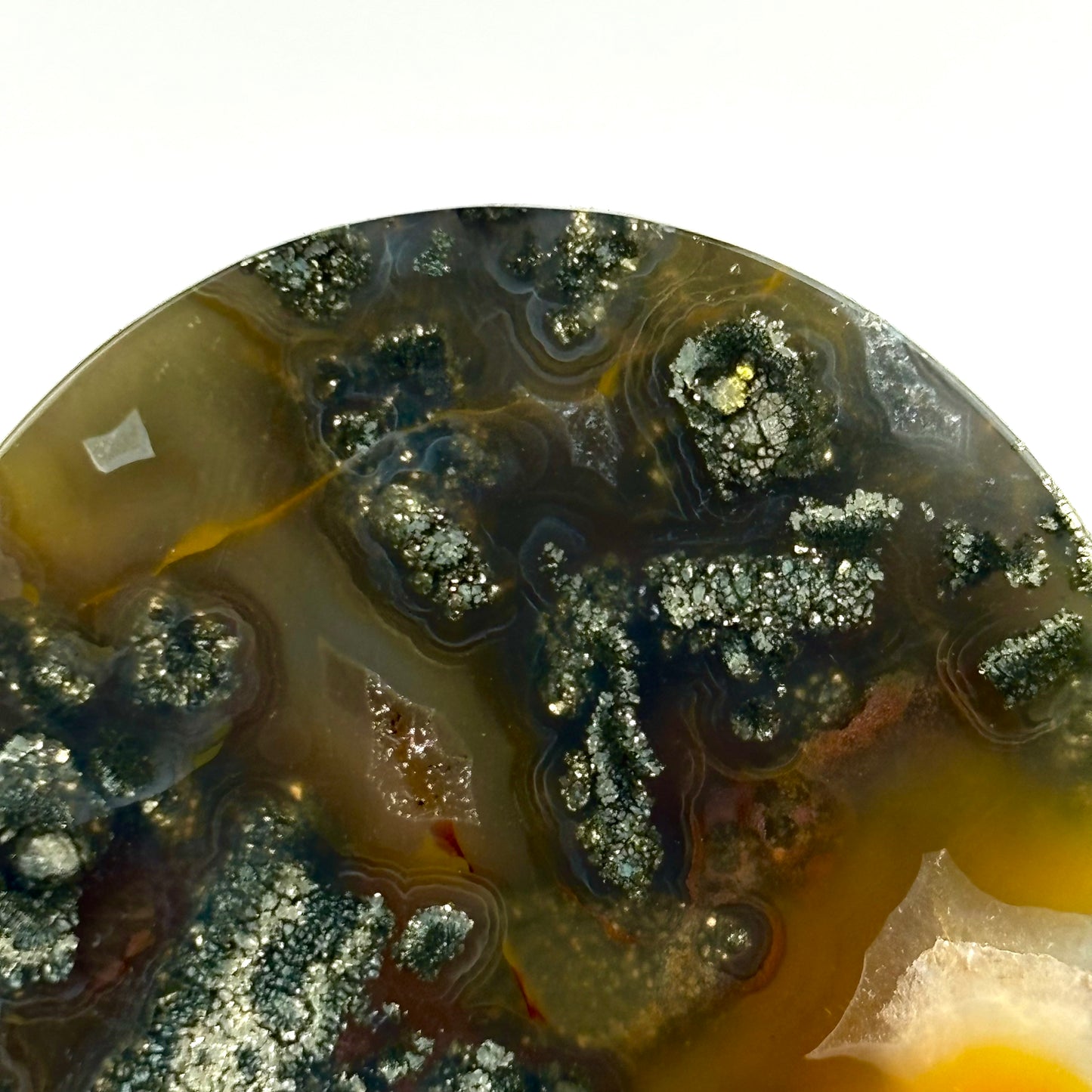 marcasite in agate 1 1/4" (32mm)