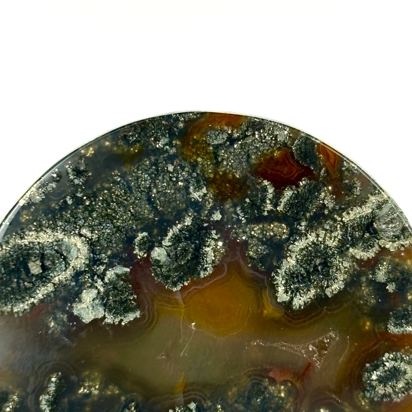 marcasite in agate 1 1/4" (32mm)