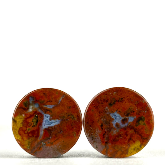 red moss agate 9/16" (14mm)