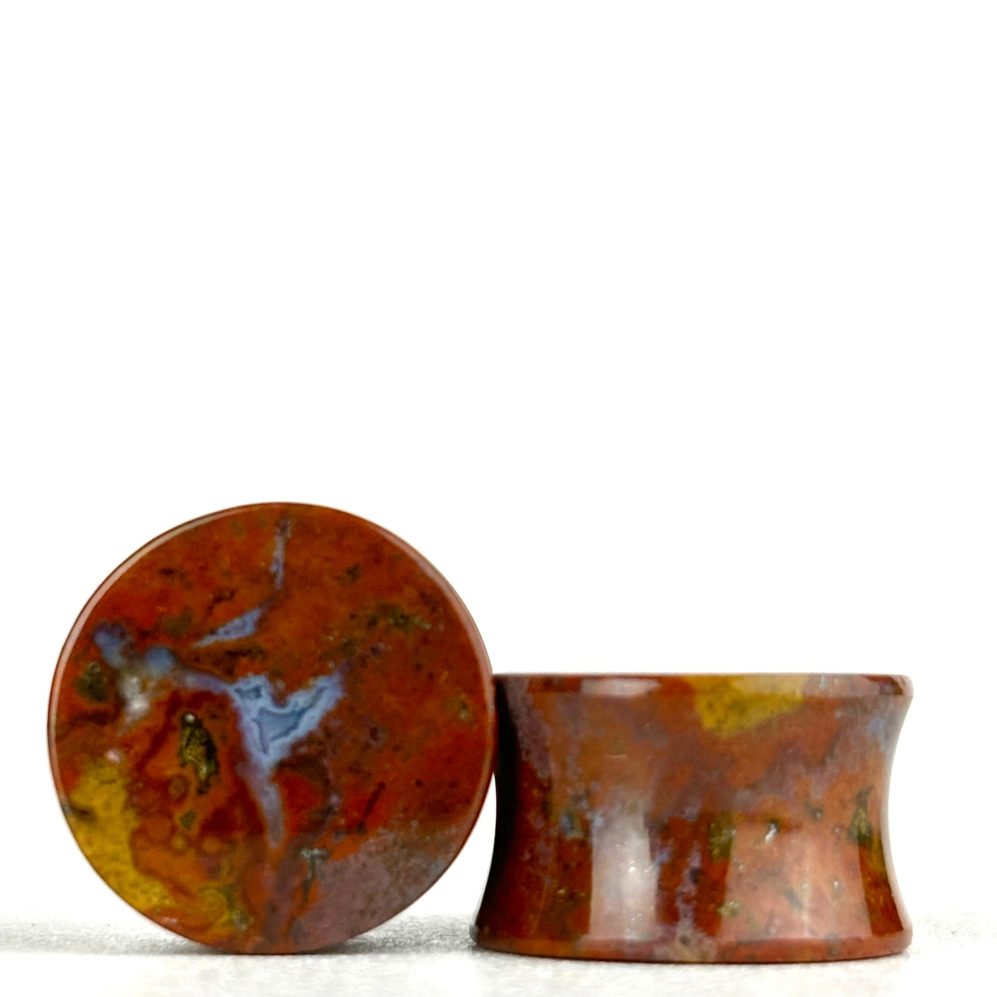 red moss agate 9/16" (14mm)