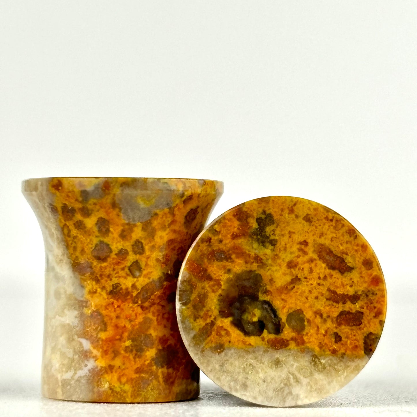 orange jasper single flare 7/16" (11mm)