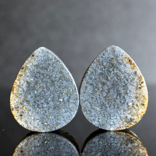 1" / 25mm Marcsite in Agate teardrops