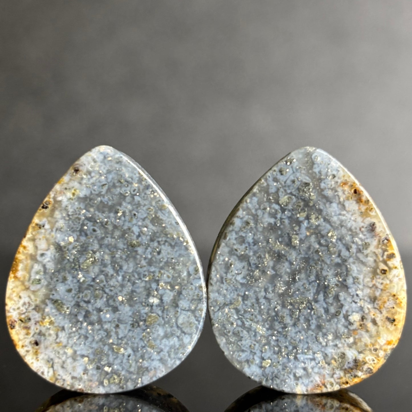 1" / 25mm Marcsite in Agate teardrops
